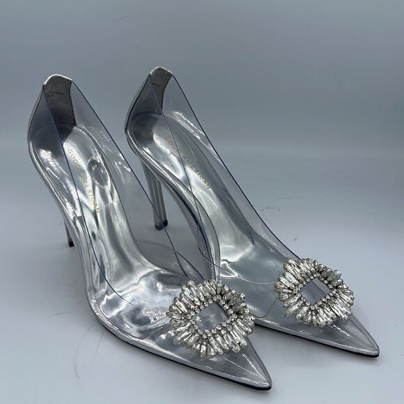 NIB CINDER-F*CKING-RELLA PUMP Clear Embellished Pumps Size 9.5 - Picture 4 of 16